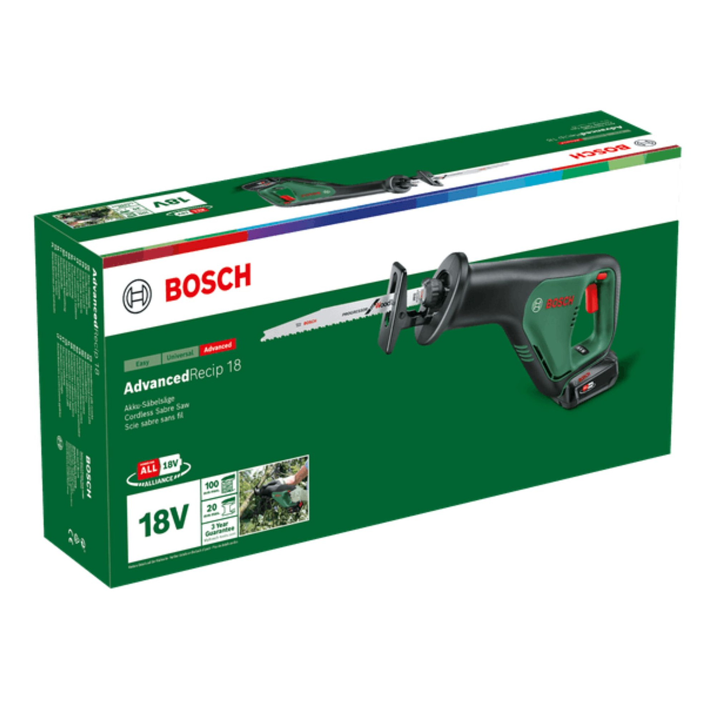 Serra sabre sem fio AdvancedRecip 18 - 1 bateria de 2,5 Ah | carregador BOSCH DIY 3