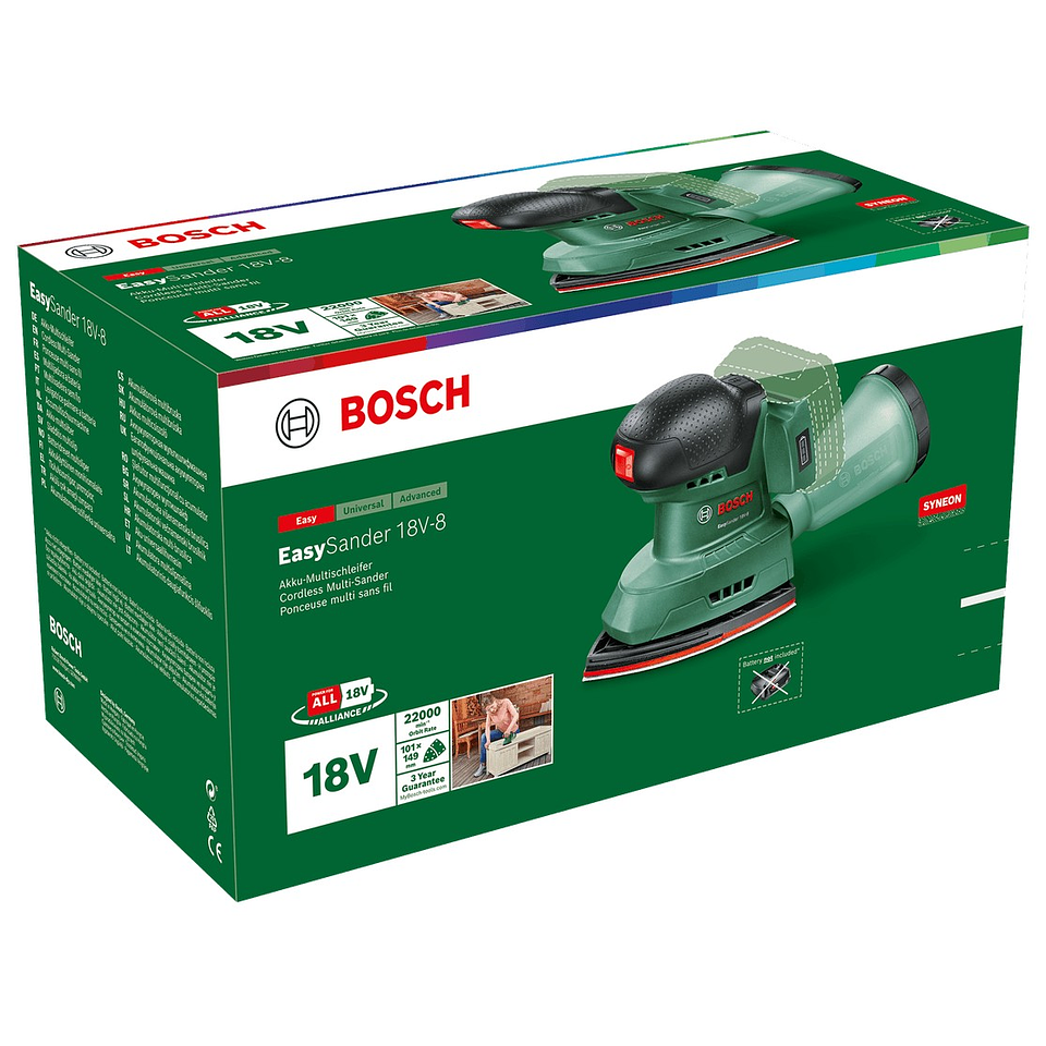 Multilixadeira sem fio EasySander 18V-8 - Sem bateria | Sem carregador BOSCH DIY  3