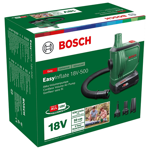 Bomba de ar de volume sem fio EasyInflate 18V-500 - 1 bateria de 2,0 Ah | carregador BOSCH DIY  5
