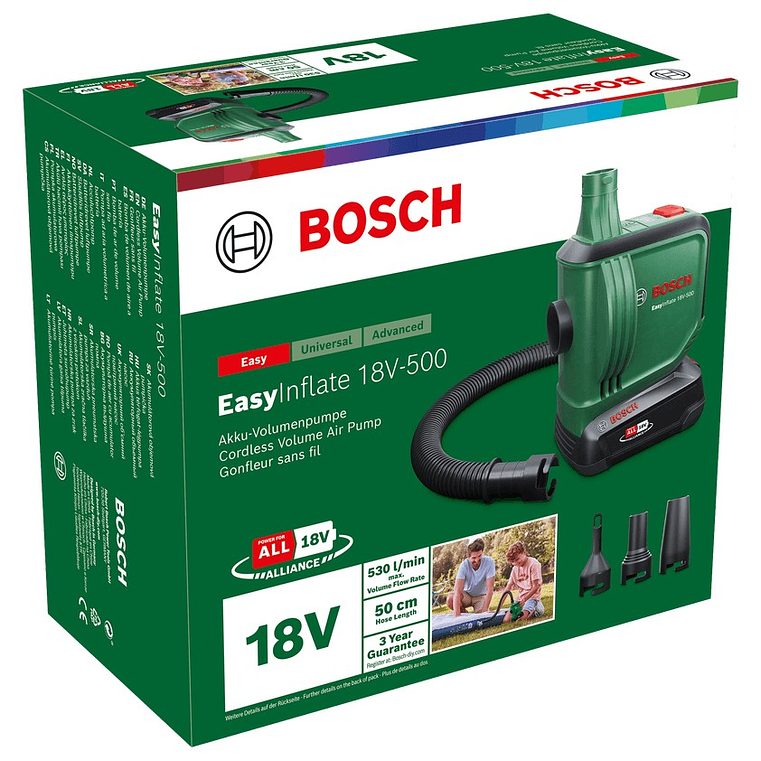Bomba de ar de volume sem fio EasyInflate 18V-500 - 1 bateria de 2,0 Ah | carregador BOSCH DIY  5