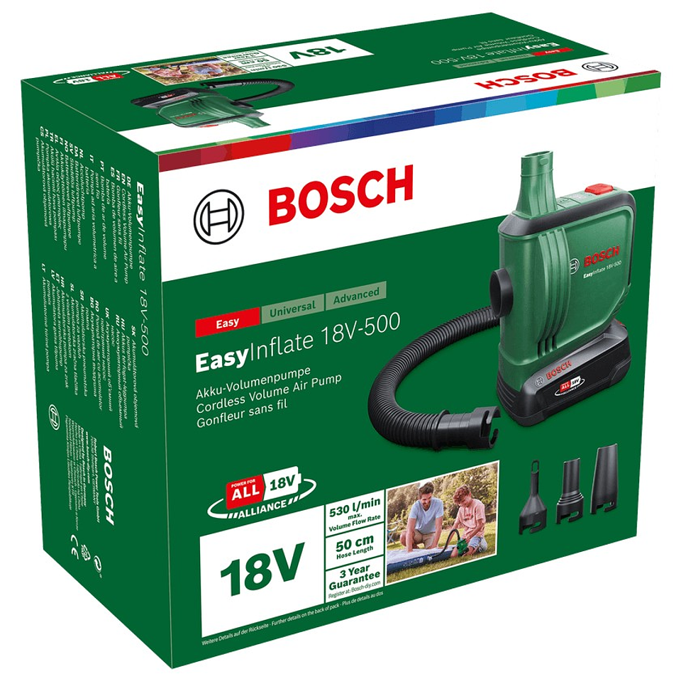 Bomba de ar de volume sem fio EasyInflate 18V-500 - 1 bateria de 2,0 Ah | carregador BOSCH DIY  5