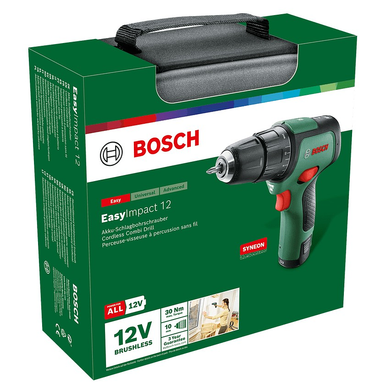 Aparafusadora sem fio EasyImpact 12 - 1 bateria de 2,0 Ah | carregador BOSCH DIY 3