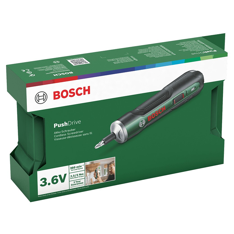Aparafusadora sem fio PushDrive - Carregador USB + 32 pontas de aparafusar BOSCH DIY  4