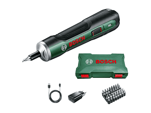 Aparafusadora sem fio PushDrive - Carregador USB + 32 pontas de aparafusar BOSCH DIY 