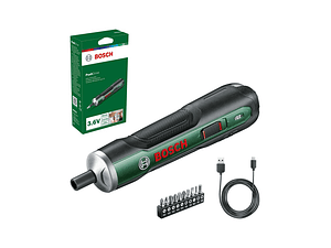 Aparafusadora sem fio PushDrive - Carregador USB + 10 pontas de aparafusar BOSCH DIY  