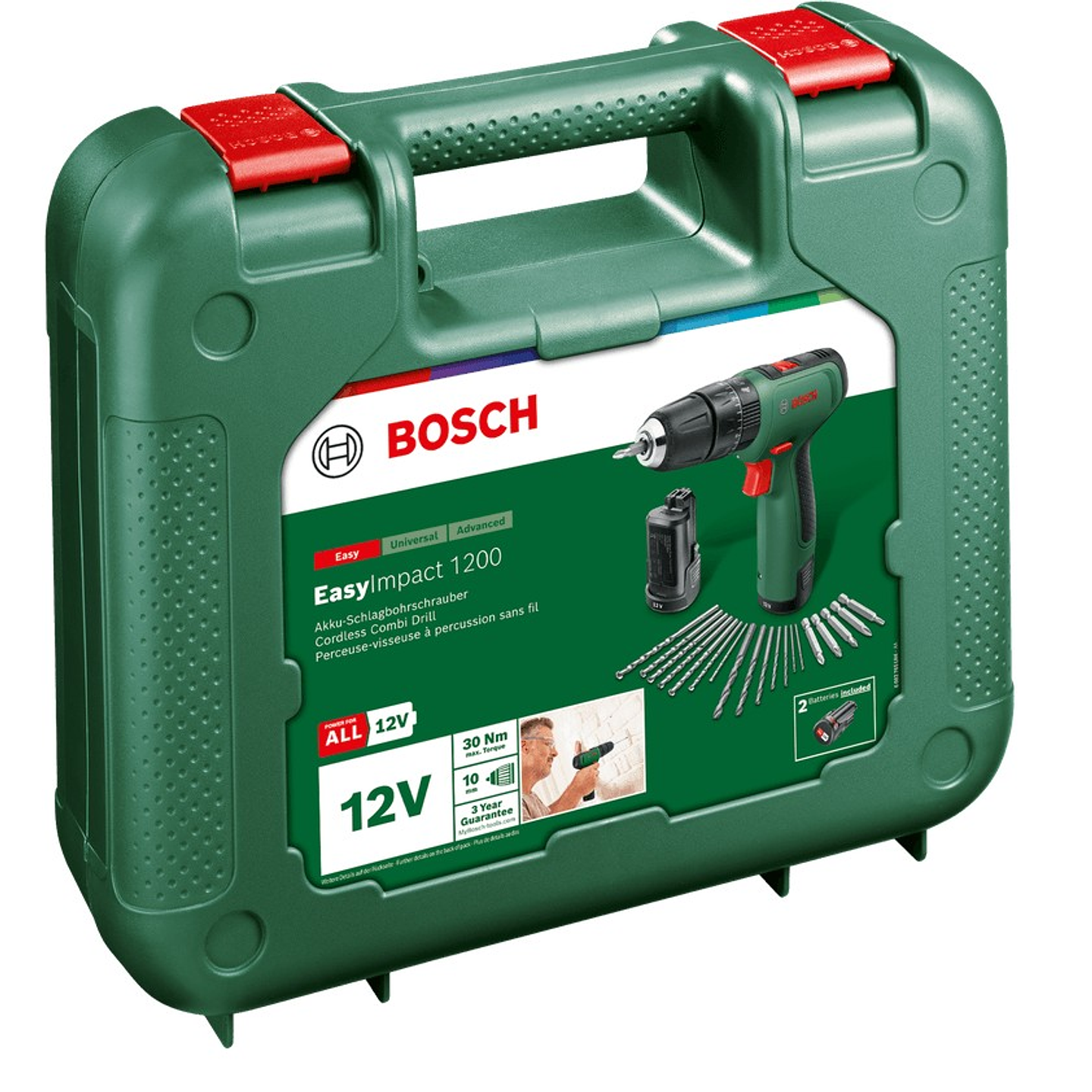 Berbequim com percussão sem fio EasyImpact 1200 - 2 baterias de 1,5 Ah | carregador BOSCH DIY 3