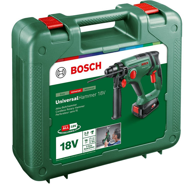 Martelo perfurador sem fio UniversalHammer 18V - 1 bateria de 2,5 Ah | carregador BOSCH DIY 3