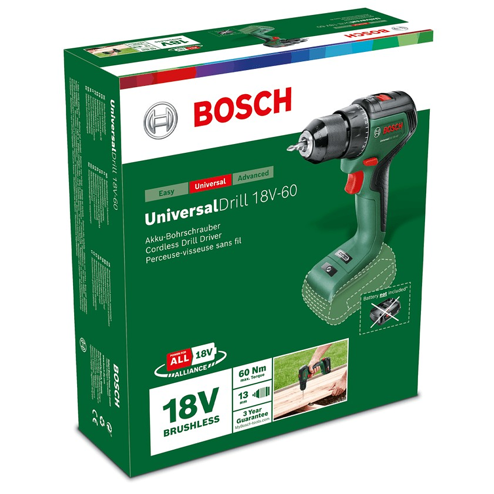 Aparafusadora sem fio UniversalDrill 18V-60 - Sem bateria | Sem carregador BOSCH DIY 3