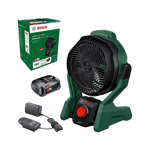 Ventilador sem fio UniversalFan 18V-1000 - 1 bateria de 2,0 Ah | carregador BOSCH DIY