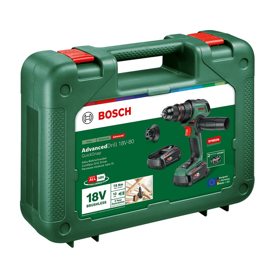 Aparafusadora sem fio AdvancedDrill 18V-80 QuickSnap - 2 baterias de 2,5 Ah | carregador BOSCH DIY 4