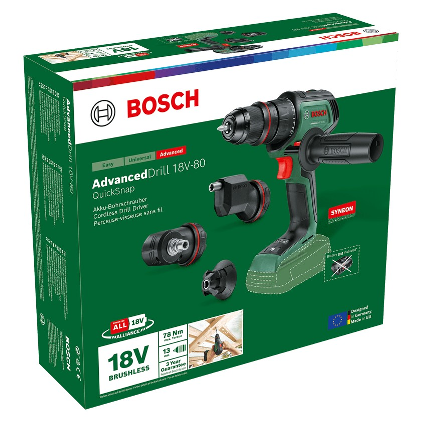 Aparafusadora sem fio AdvancedDrill 18V-80 QuickSnap - Sem bateria | Sem carregador BOSCH DIY 3