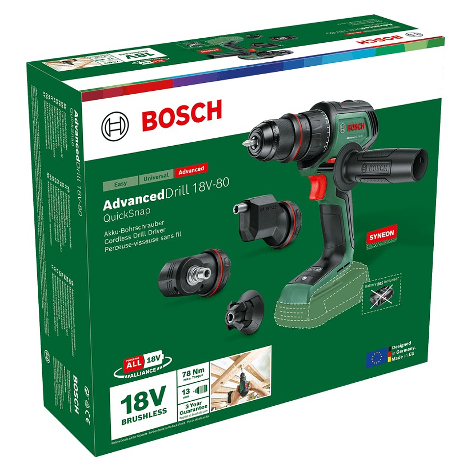 Aparafusadora sem fio AdvancedDrill 18V-80 QuickSnap - Sem bateria | Sem carregador BOSCH DIY 3