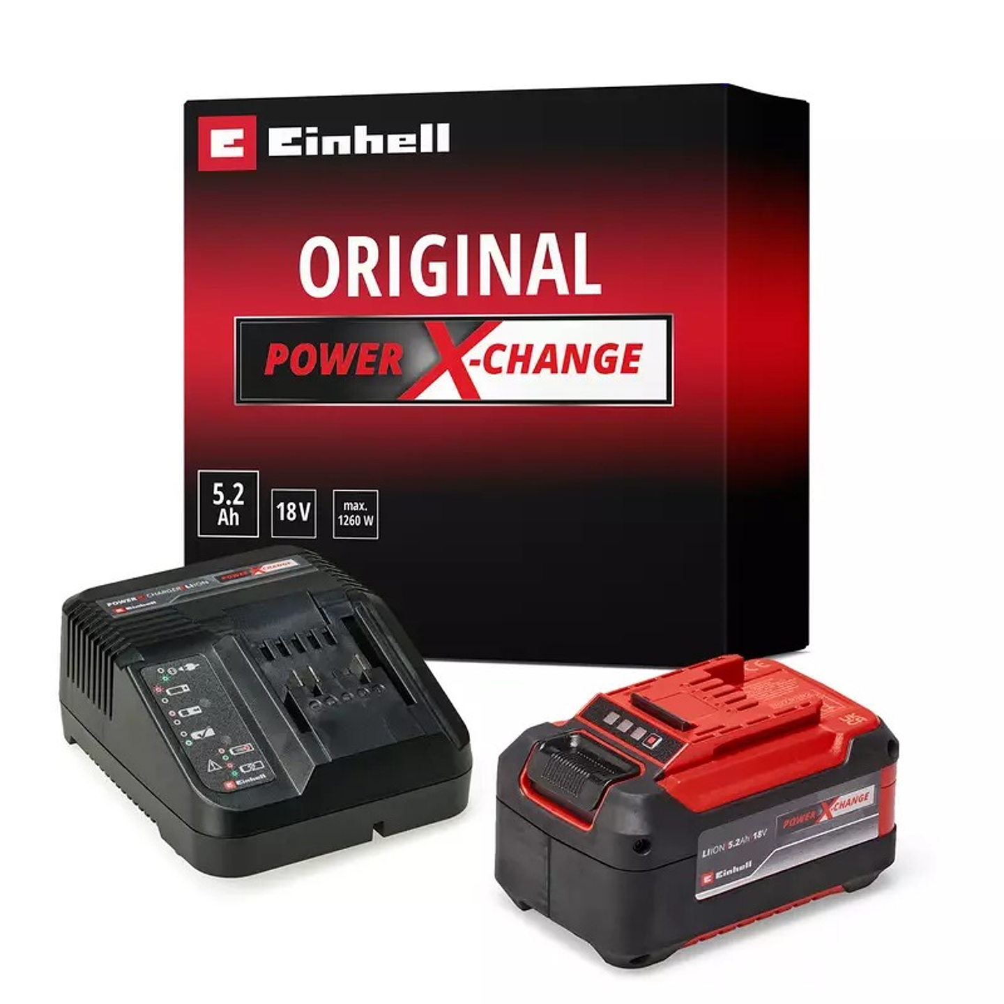 Conjunto de 1 bateria 18V 5.2Ah + Carregador PXC Starter Kit EINHELL 1