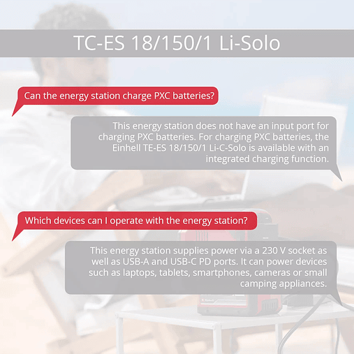 Estação de energia sem fio TC-ES 18/150/1 Li-Solo CLASSIC EINHELL  10