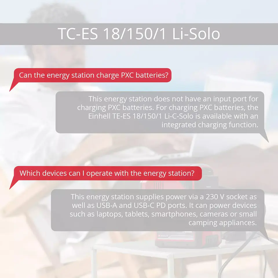 Estação de energia sem fio TC-ES 18/150/1 Li-Solo CLASSIC EINHELL  10