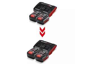 Kit de carregador duplo + 2 baterias de 4,0Ah EINHELL 