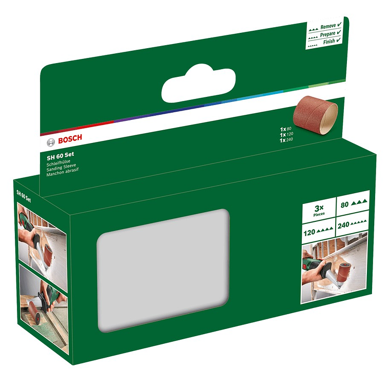 Conjunto de manga de lixa 80/120/240 BOSCH DIY  2