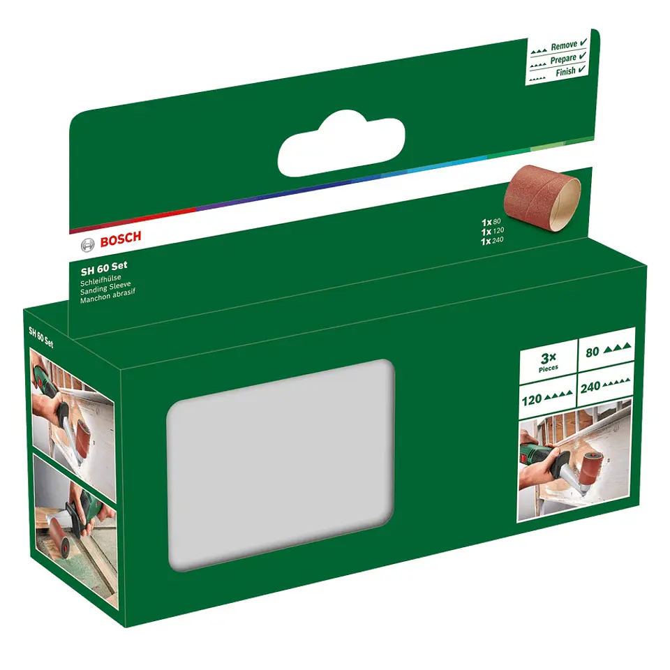 Conjunto de manga de lixa 80/120/240 BOSCH DIY  2