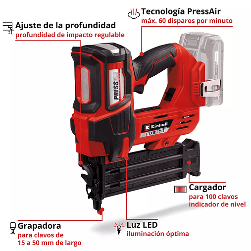 Pregador sem fio FIXETTO 18/50 N PROFESSIONAL EINHELL  6
