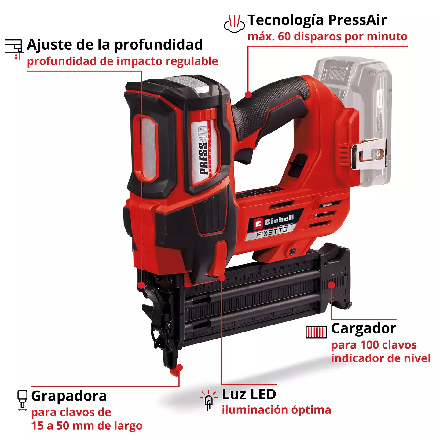 Pregador sem fio FIXETTO 18/50 N PROFESSIONAL EINHELL  6