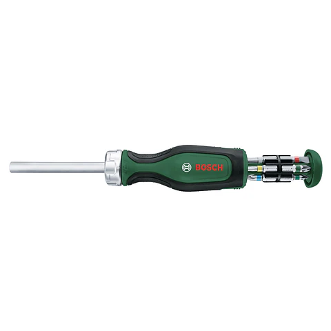 Chave de catraca para pontas de aparafusar + 12 pontas BOSCH DIY 