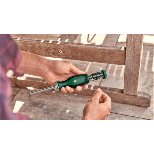 Aparafusadora de catraca para pontas + 12 pontas BOSCH DIY  6