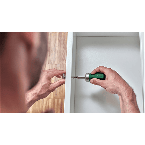 Aparafusadora de catraca para pontas curtas + 6 pontas BOSCH DIY  7