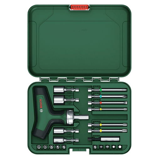 Conjunto de aparafusadoras de catraca de ponta com punho em T BOSCH DIY 10