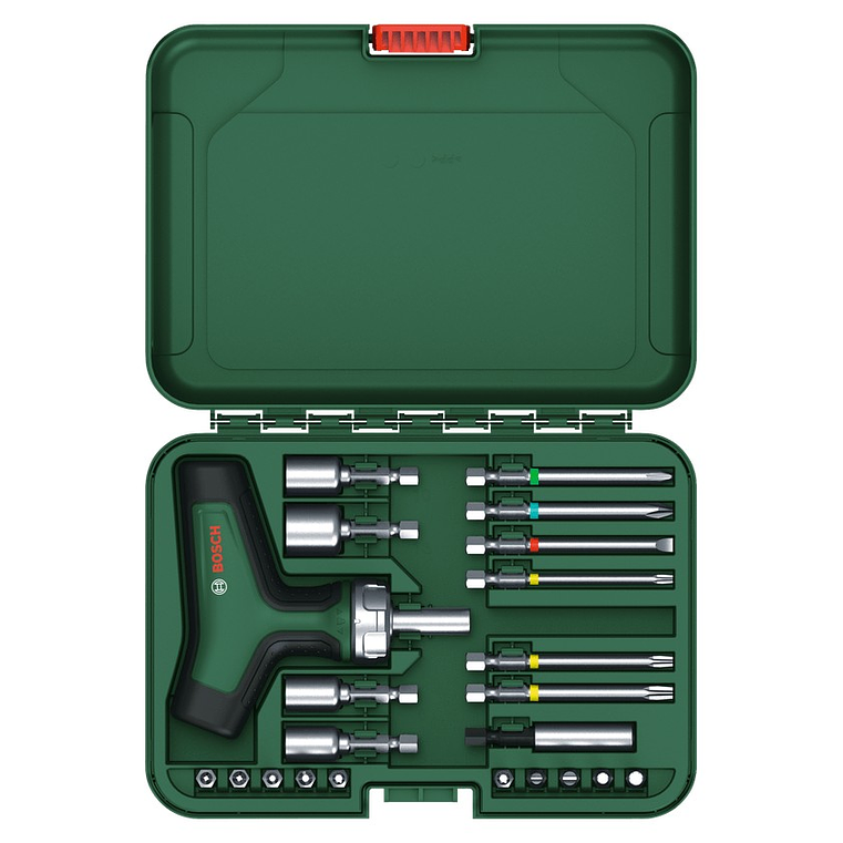 Conjunto de aparafusadoras de catraca de ponta com punho em T BOSCH DIY 10