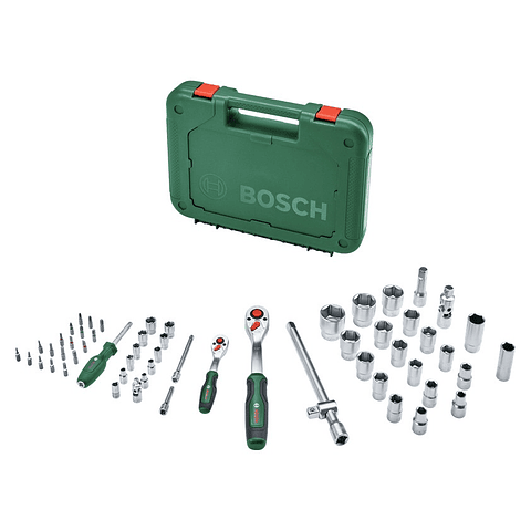 Conjunto de 57 chaves de catraca de 1/4" + 1/2" BOSCH DIY 