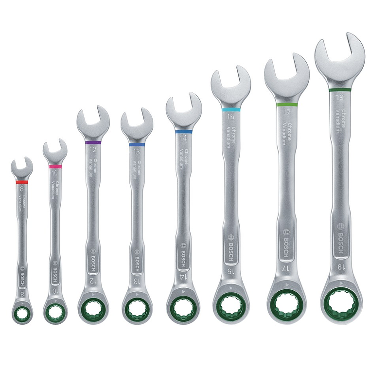 Conjunto de 8 chaves combinadas com catraca BOSCH DIY  4