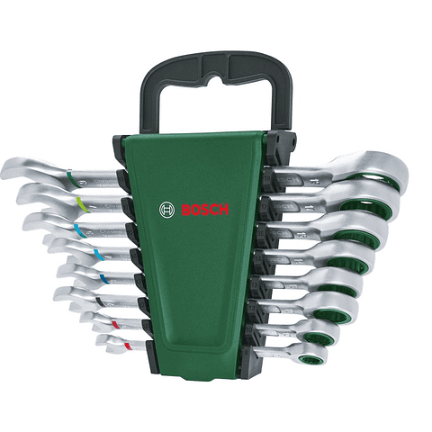 Conjunto de 8 chaves combinadas com catraca BOSCH DIY 