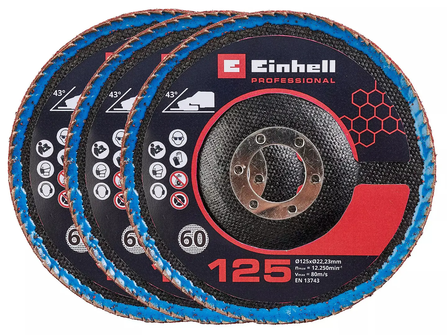 Conjunto de discos de lamelas para rebarbadoras 3-pc. Flap Disc Set, Ø 125 mm EINHELL  1
