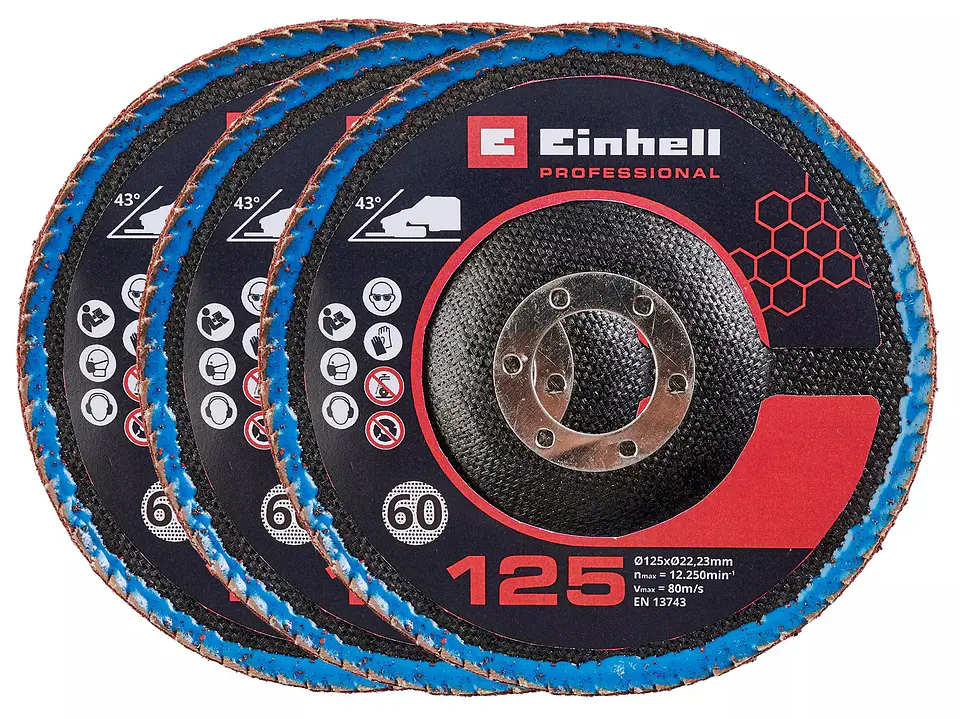 Conjunto de discos de lamelas para rebarbadoras 3-pc. Flap Disc Set, Ø 125 mm EINHELL  1