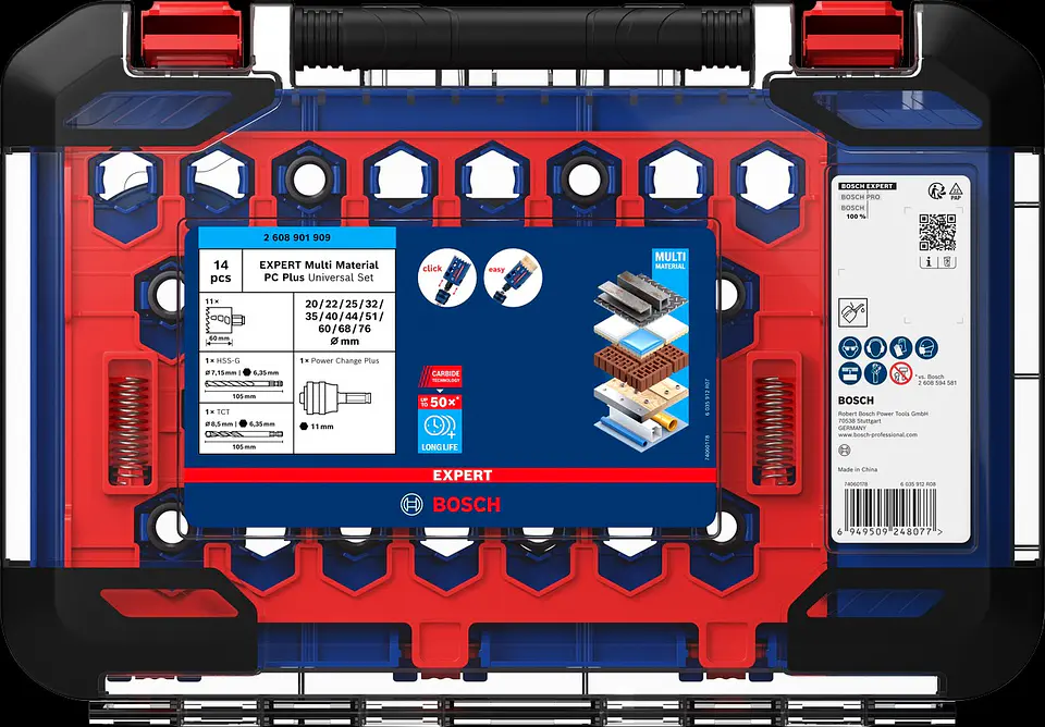 Conjunto de serras craneanas universais EXPERT Multi Material PC Plus (14 PCS) BOSCH 4
