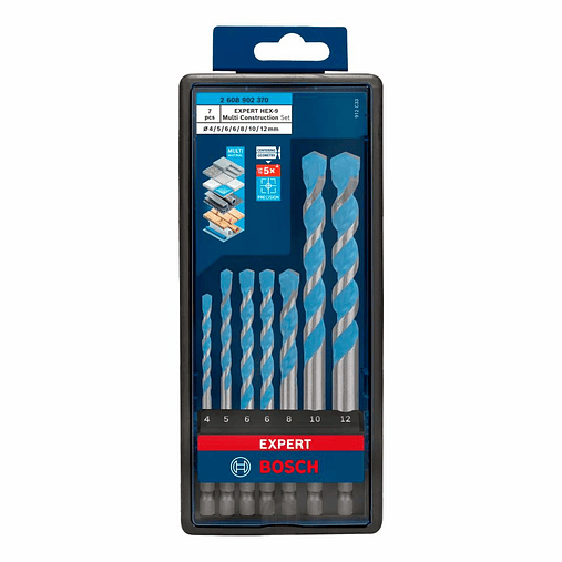Conjunto de brocas EXPERT HEX-9 Multi Construction (7 PCS) BOSCH 1