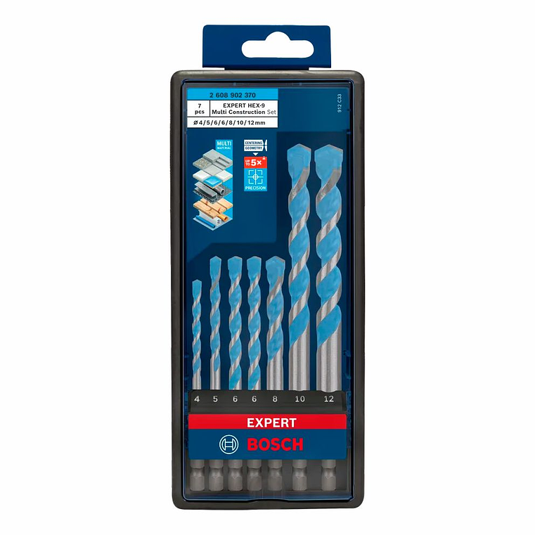Conjunto de brocas EXPERT HEX-9 Multi Construction (7 PCS) BOSCH 1