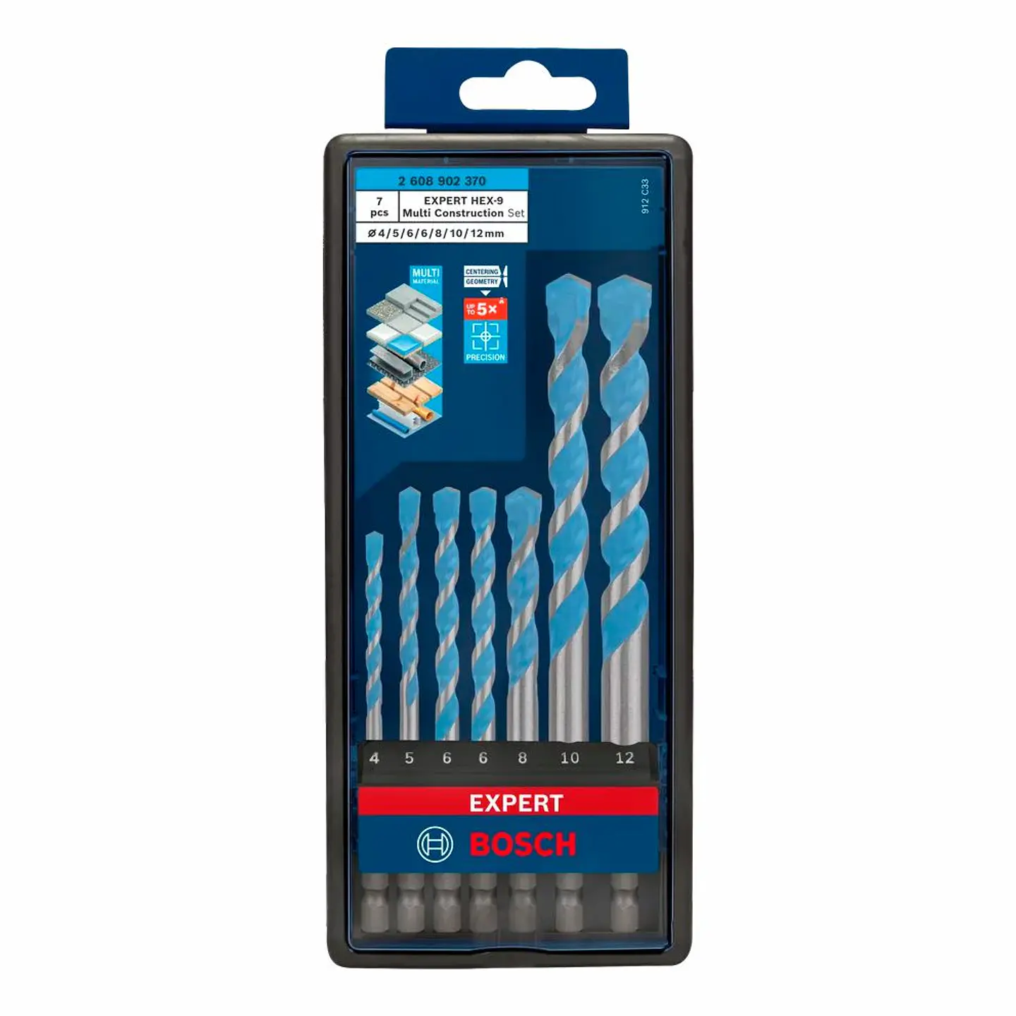 Conjunto de brocas EXPERT HEX-9 Multi Construction (7 PCS) BOSCH 2