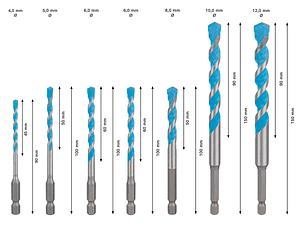 Conjunto de brocas EXPERT HEX-9 Multi Construction (7 PCS) BOSCH