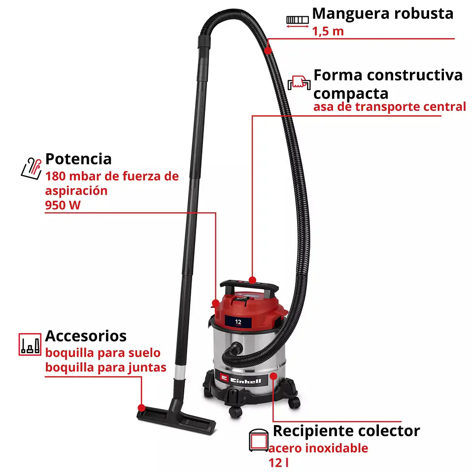 Aspirador Elétrico Seco-Húmido TC-VC 1240 S CLASSIC EINHELL  4