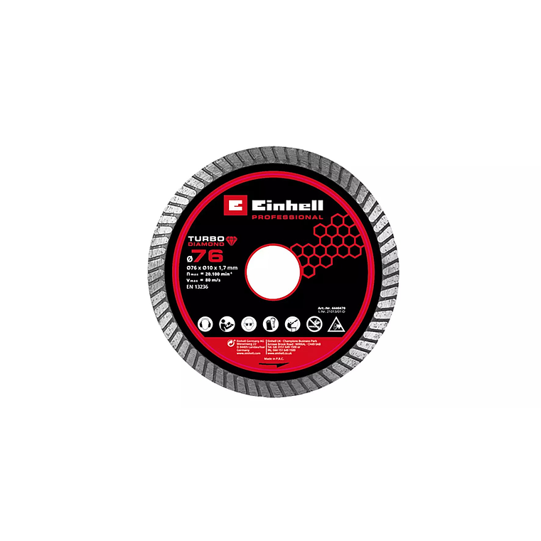 Conjunto de discos de corte para rebarbadoras Diamond Cutting Disc, Ø 76 mm EINHELL  1
