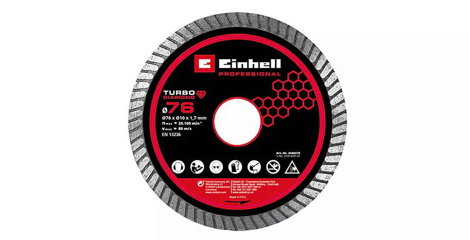 Conjunto de discos de corte para rebarbadoras Diamond Cutting Disc, Ø 76 mm EINHELL  1