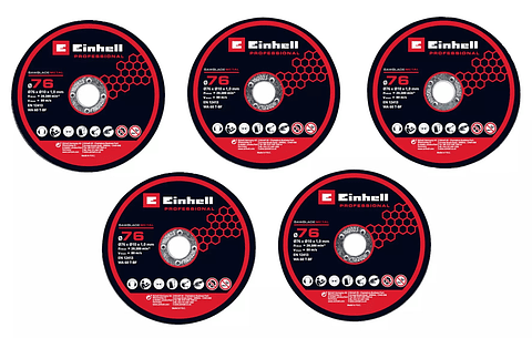 Conjunto de discos de corte para rebarbadoras 5-pc. Cutting Disc Set, Ø 76 mm EINHELL 