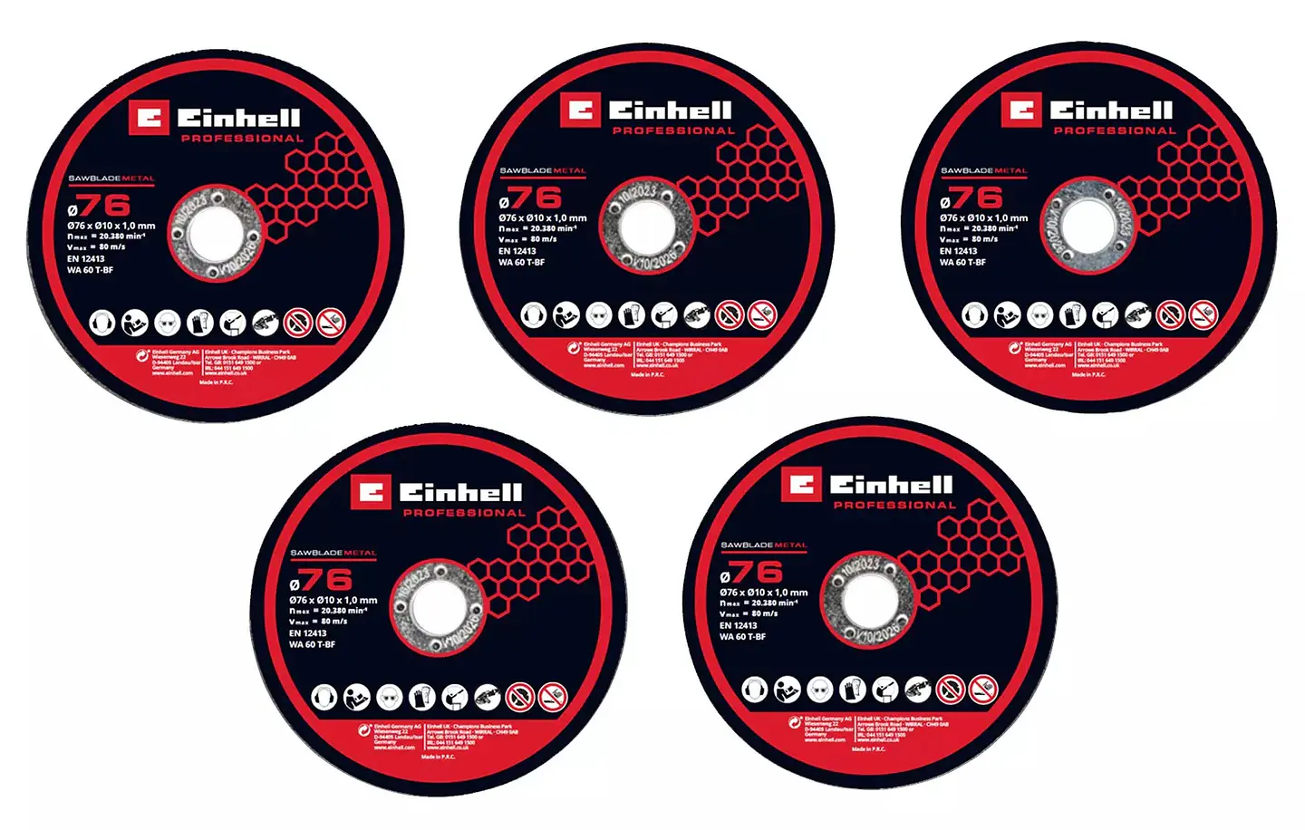 Conjunto de discos de corte para rebarbadoras 5-pc. Cutting Disc Set, Ø 76 mm EINHELL  1