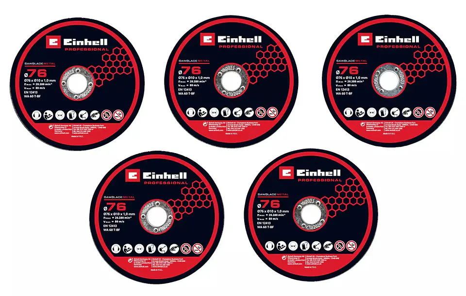 Conjunto de discos de corte para rebarbadoras 5-pc. Cutting Disc Set, Ø 76 mm EINHELL  1