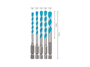 Conjunto de brocas EXPERT HEX-9 Multi Construction (5 PCS) BOSCH
