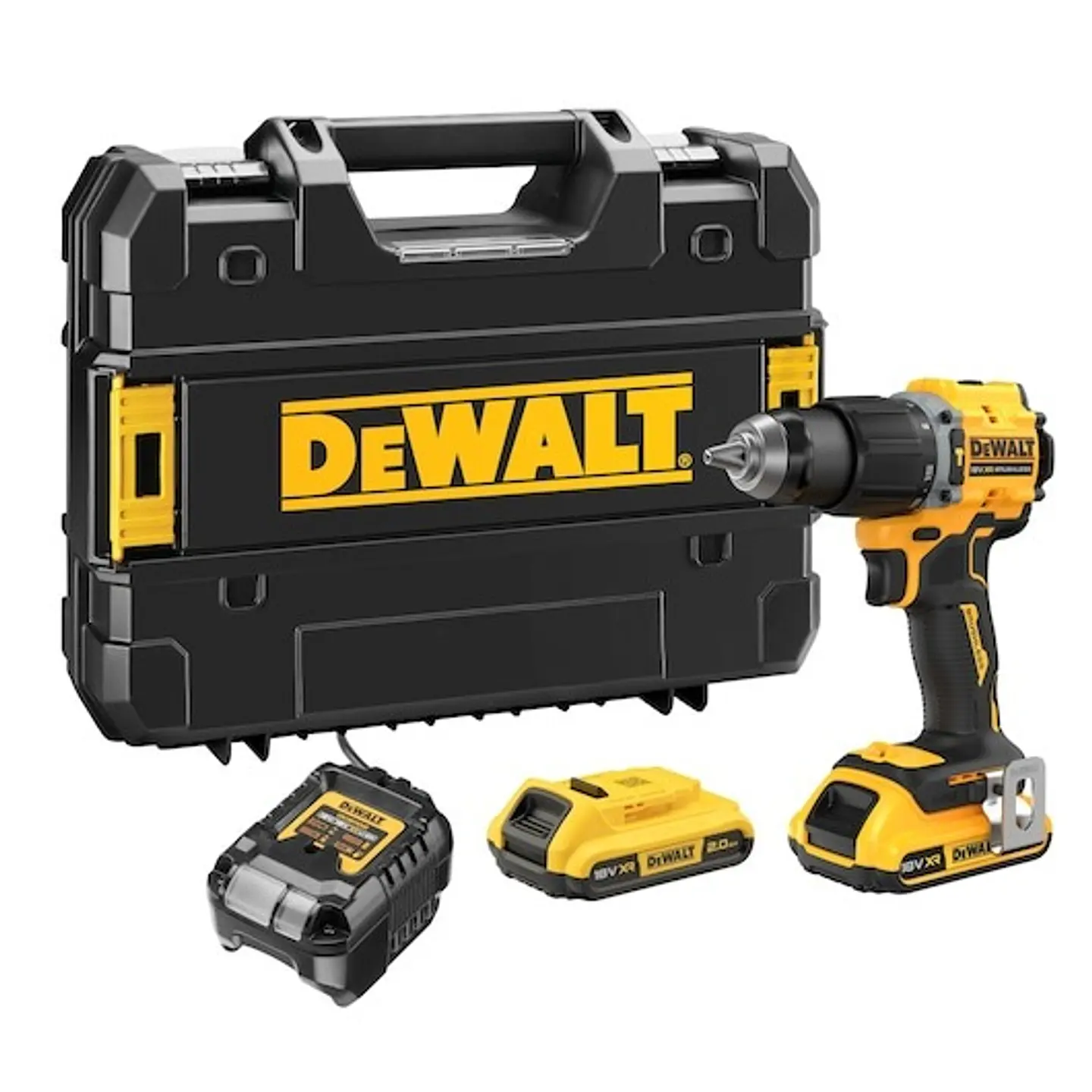 Berbequim Aparafusador Percussão sem escovas XR 18V 13mm 74Nm Li-Ion 2Ah com mala TSTAK DEWALT  1