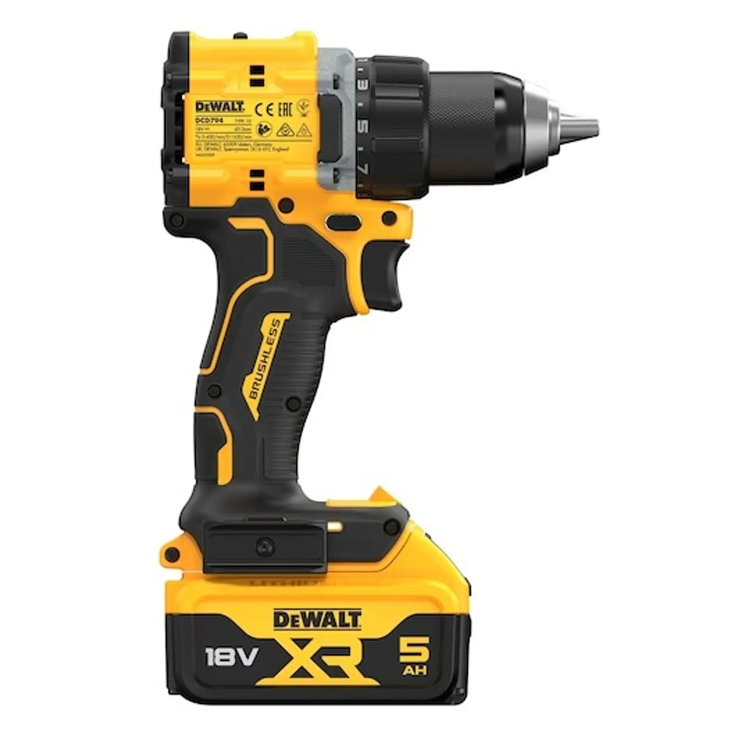 Berbequim Aparafusador sem escovas XR 18V 13mm 74Nm Li-Ion 5Ah com mala TSTAK DEWALT  2