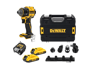 Berbequim Aparafusador Multi-cabeça sem escovas XR 18V 70Nm com 2 baterias Li-Ion 2Ah e Mala TSTAK DEWALT