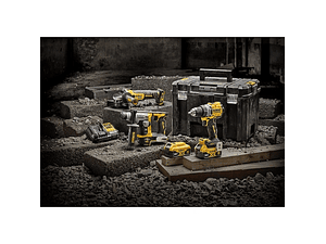KIT 18V: Berbequim/Aparafusadora DCD800 + Martelo DCH172 + Rebarbadora DCG405 + 2 Baterias DCB184 XR 18V Li-Ion 5Ah + Mala de transporte TSTAK VI DEWALT 